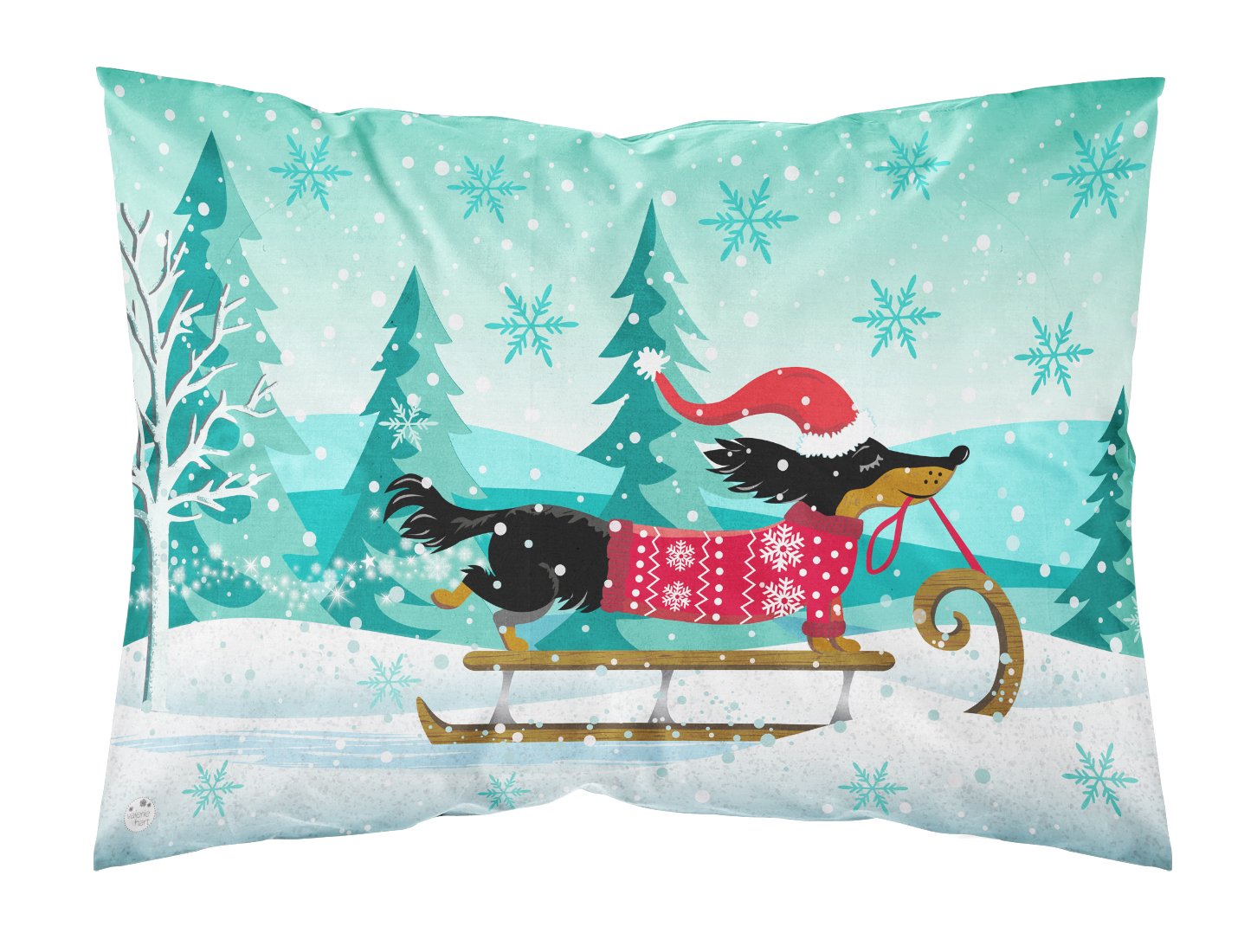 Merry Christmas Dachshund Fabric Standard Pillowcase VHA3030PILLOWCASE by Caroline's Treasures