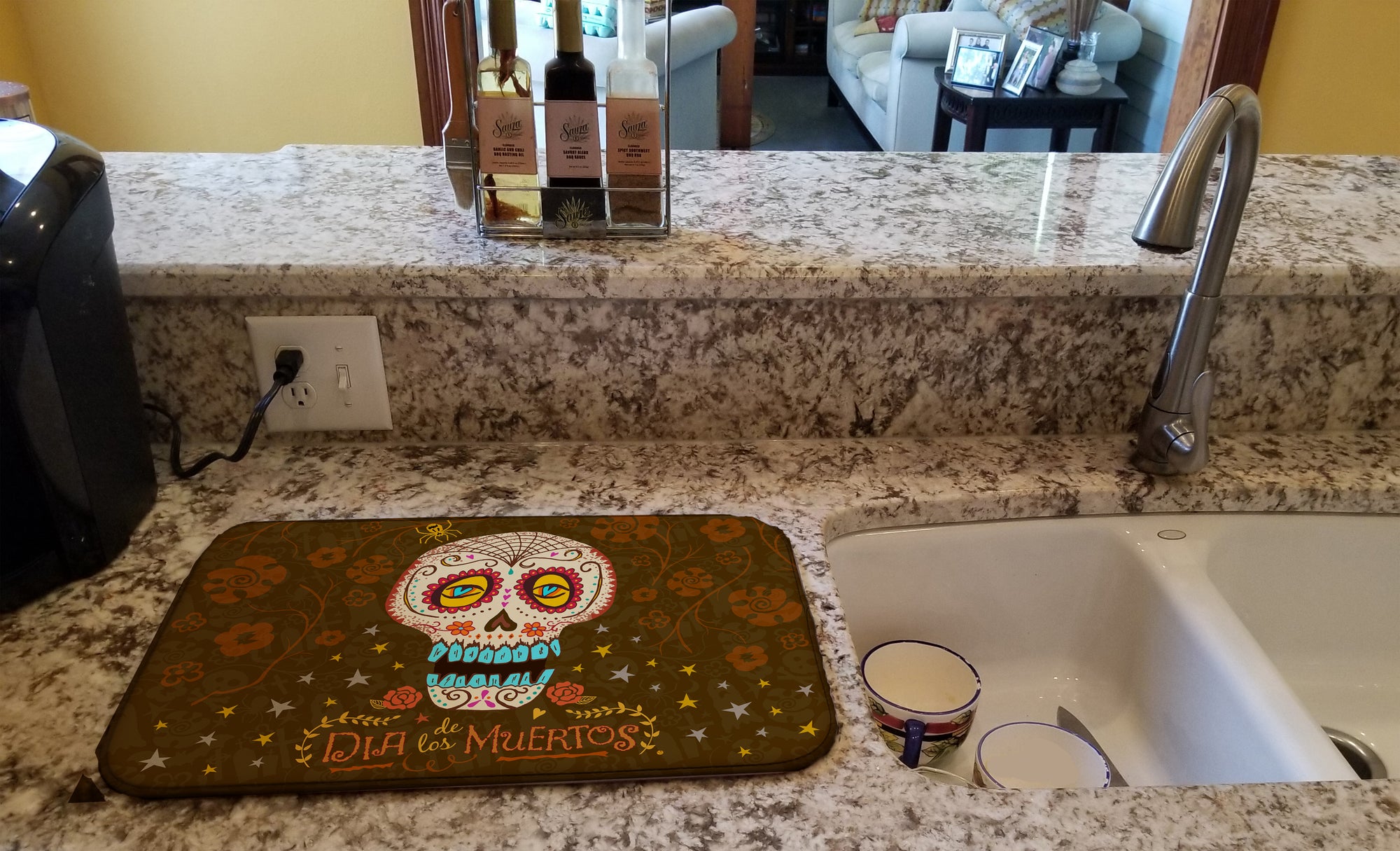 Day of the Dead Dish Drying Mat VHA3031DDM  the-store.com.