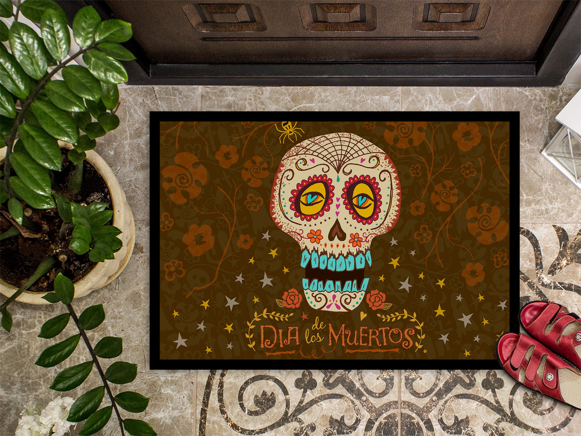 Day of the Dead Indoor or Outdoor Mat 18x27 VHA3031MAT - the-store.com