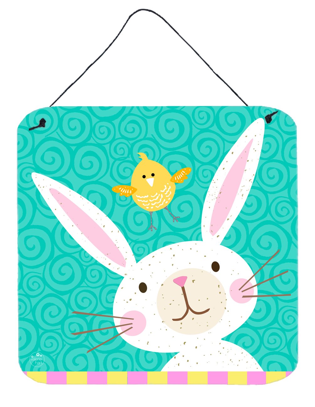 Happy Easter Rabbit Wall or Door Hanging Prints by Caroline&#39;s Treasures