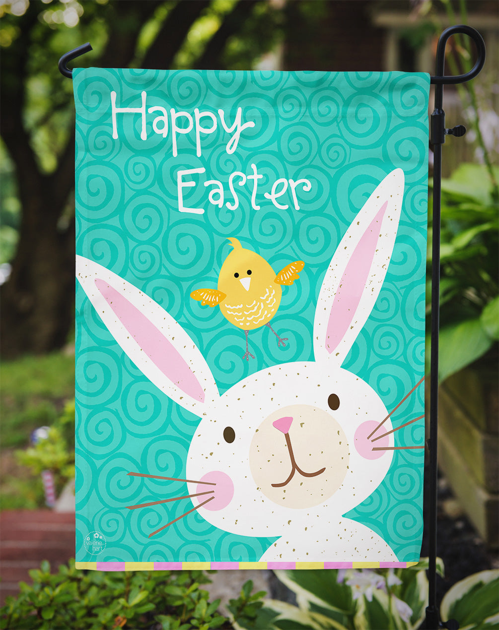 Happy Easter Rabbit Flag Garden Size VHA3032GF