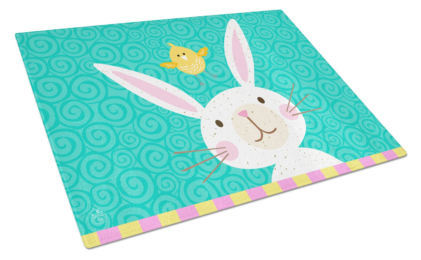 Happy Easter Rabbit Glass Cutting Board Large VHA3032LCB by Caroline's Treasures