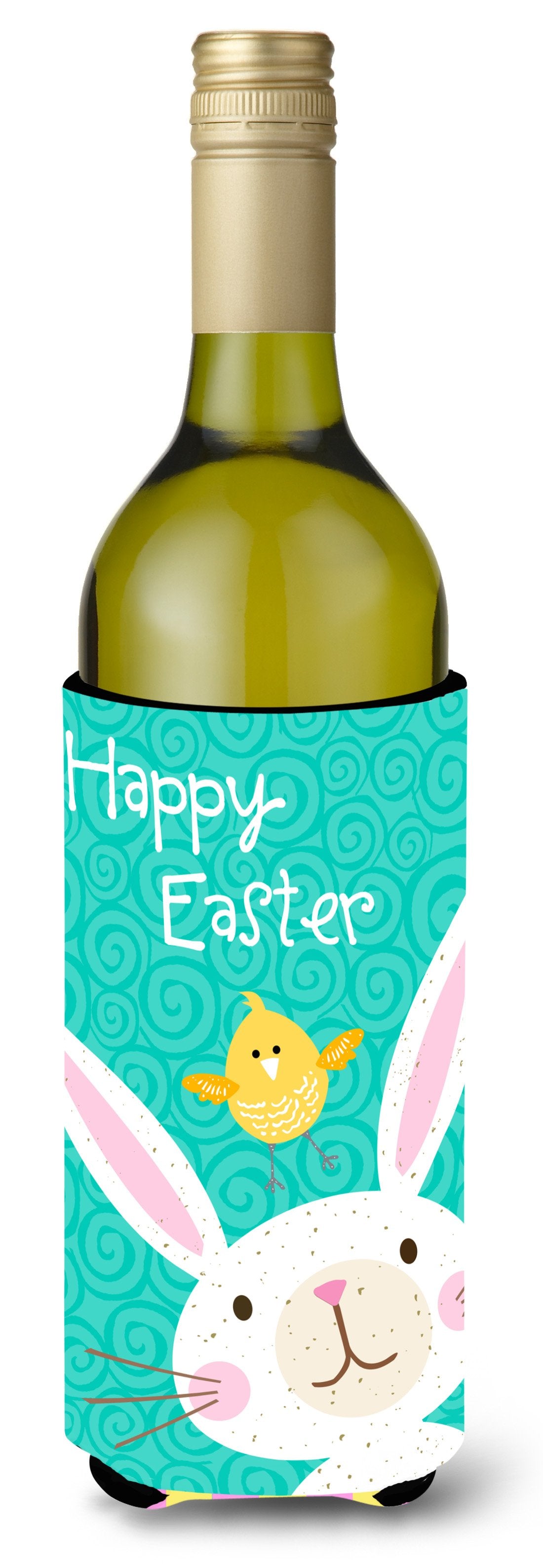 Happy Easter Rabbit Wine Bottle Beverage Insulator Hugger VHA3032LITERK by Caroline&#39;s Treasures