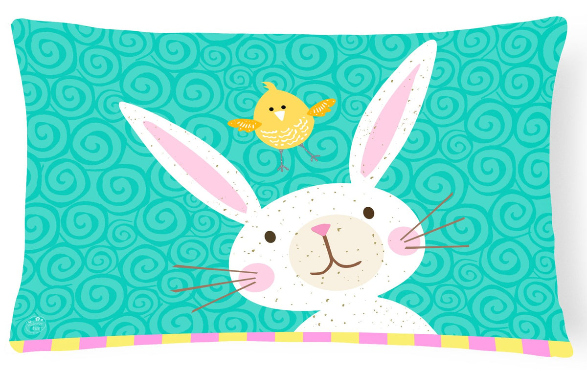 Happy Easter Rabbit Canvas Fabric Decorative Pillow VHA3032PW1216 by Caroline&#39;s Treasures