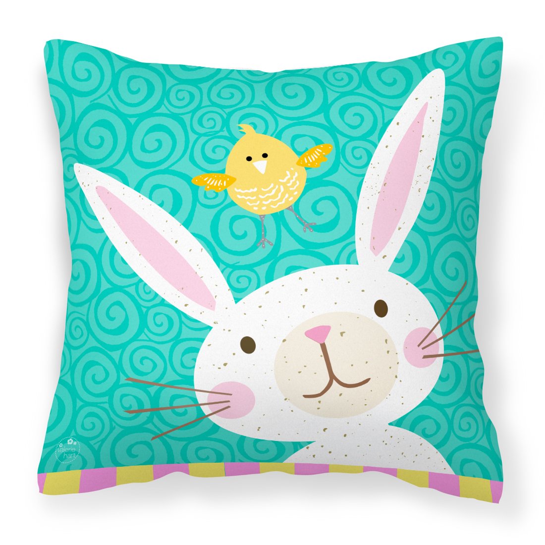 Happy Easter Rabbit Fabric Decorative Pillow VHA3032PW1818 by Caroline&#39;s Treasures