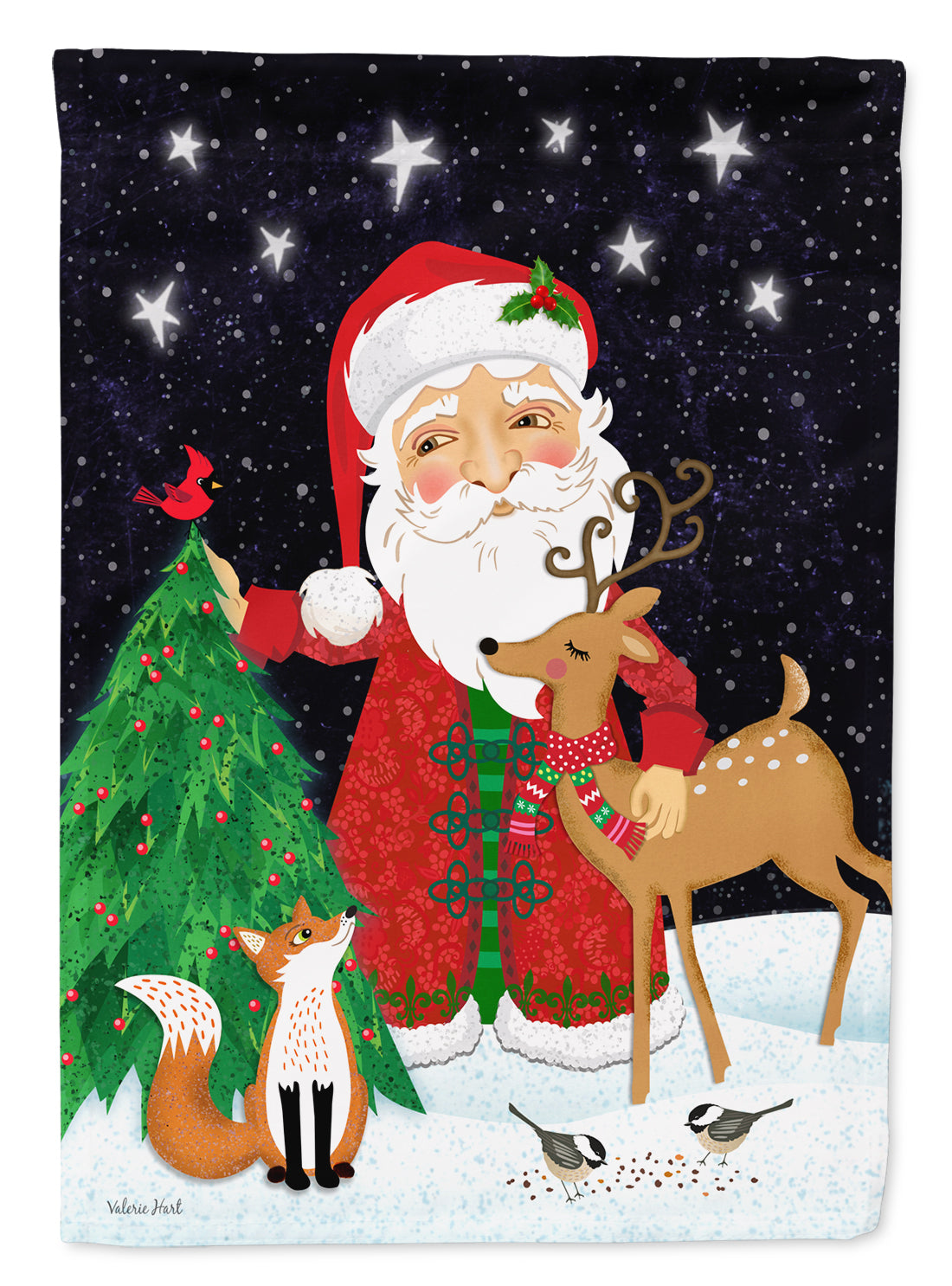 Santa Claus Christmas Flag Canvas House Size VHA3033CHF