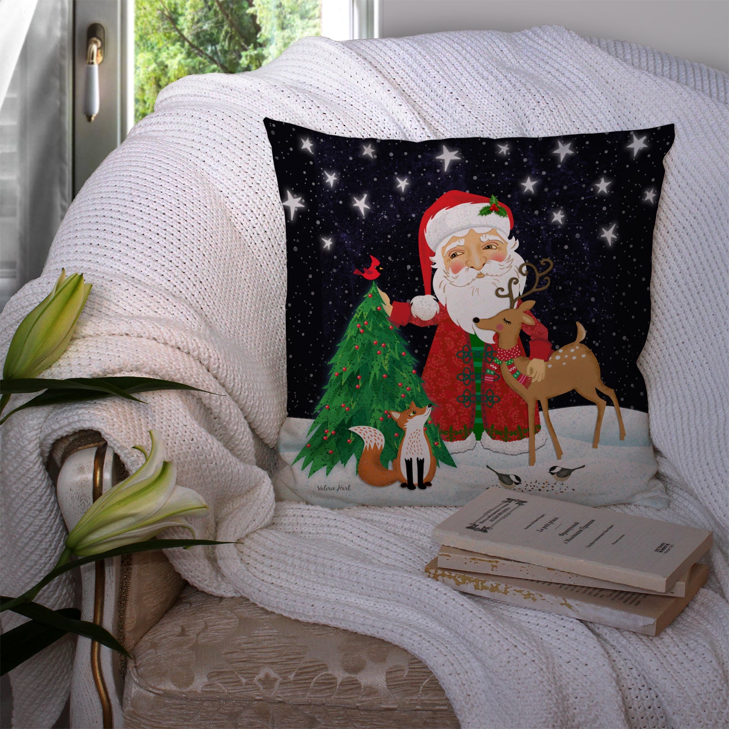 Santa Claus Christmas Fabric Decorative Pillow VHA3033PW1414 - the-store.com
