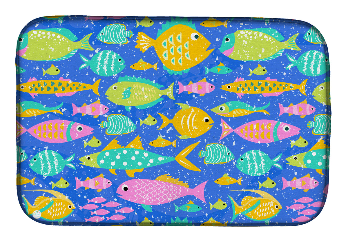 Little Colorful Fishes Dish Drying Mat VHA3034DDM  the-store.com.