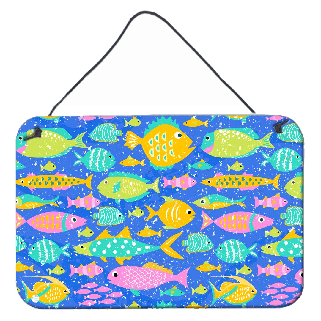 Little Colorful Fishes Wall or Door Hanging Prints VHA3034DS812 by Caroline's Treasures