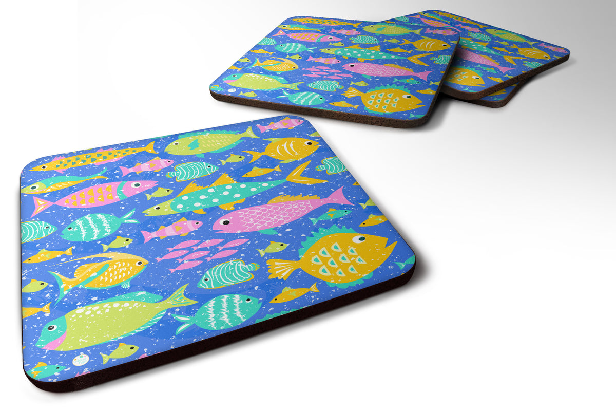 Little Colorful Fishes Foam Coaster Set of 4 VHA3034FC - the-store.com