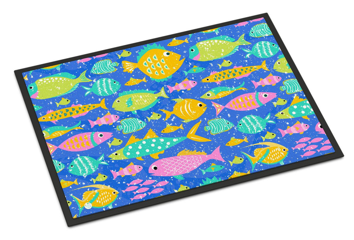 Little Colorful Fishes Indoor or Outdoor Mat 24x36 VHA3034JMAT by Caroline&#39;s Treasures