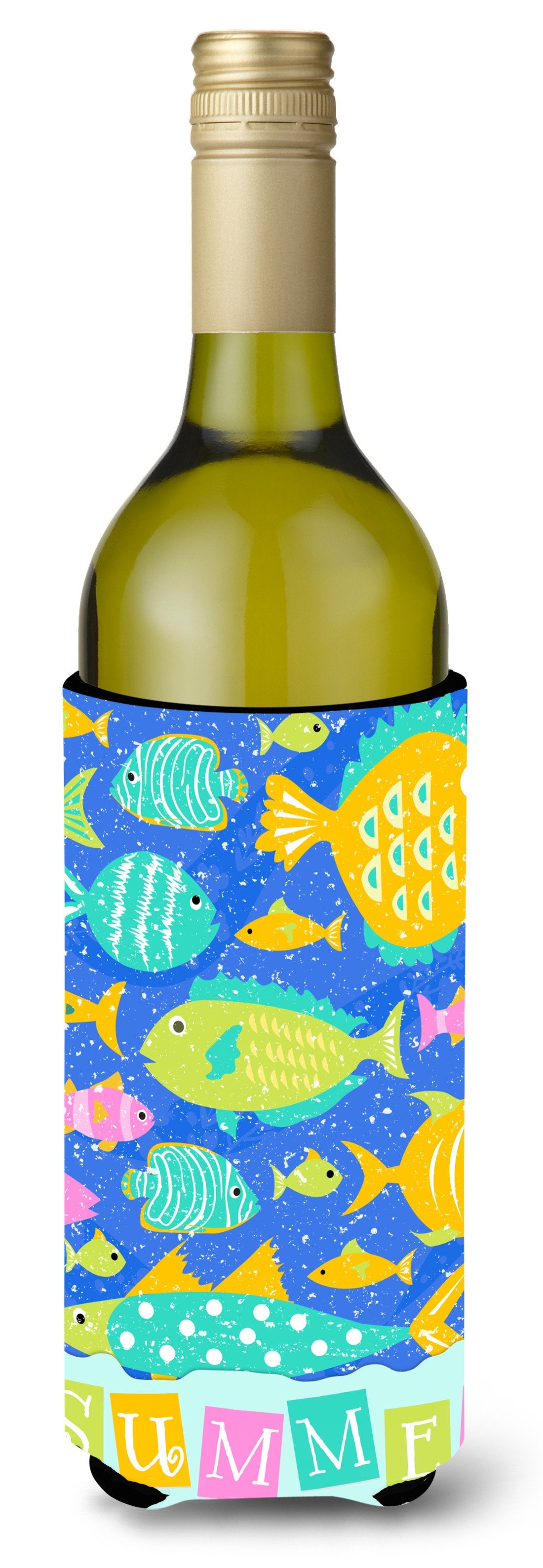 Little Colorful Fishes Wine Bottle Beverage Insulator Hugger VHA3034LITERK by Caroline's Treasures