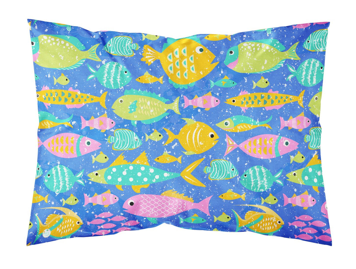 Little Colorful Fishes Fabric Standard Pillowcase VHA3034PILLOWCASE by Caroline&#39;s Treasures