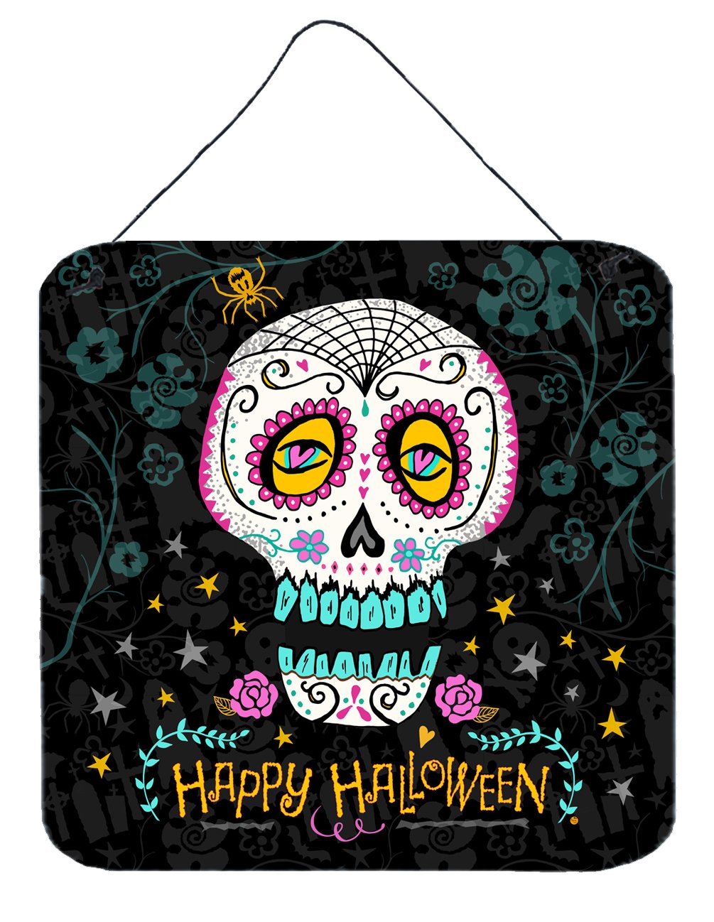 Happy Halloween Day of the Dead Wall or Door Hanging Prints by Caroline&#39;s Treasures
