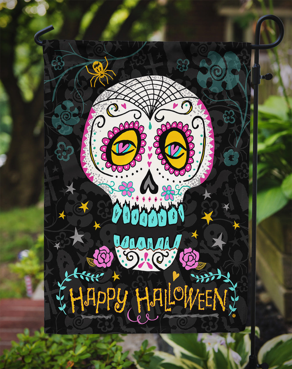 Happy Halloween Day of the Dead Flag Garden Size VHA3035GF  the-store.com.