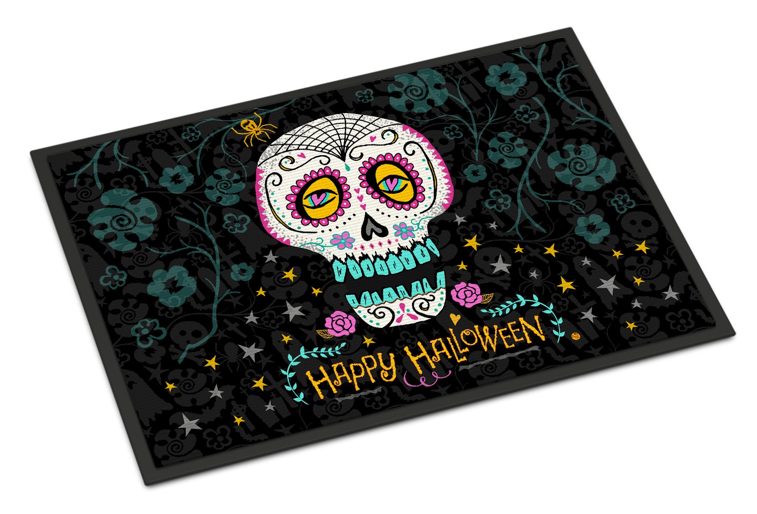 Happy Halloween Day of the Dead Indoor or Outdoor Mat 24x36 VHA3035JMAT by Caroline's Treasures