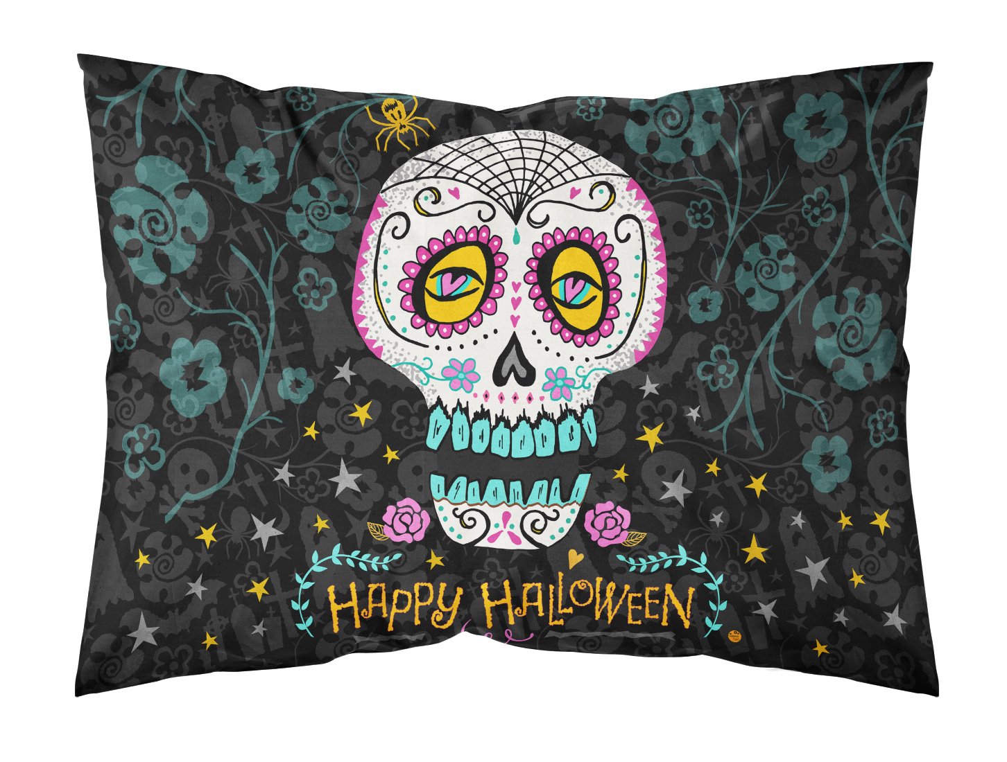 Happy Halloween Day of the Dead Fabric Standard Pillowcase VHA3035PILLOWCASE by Caroline's Treasures