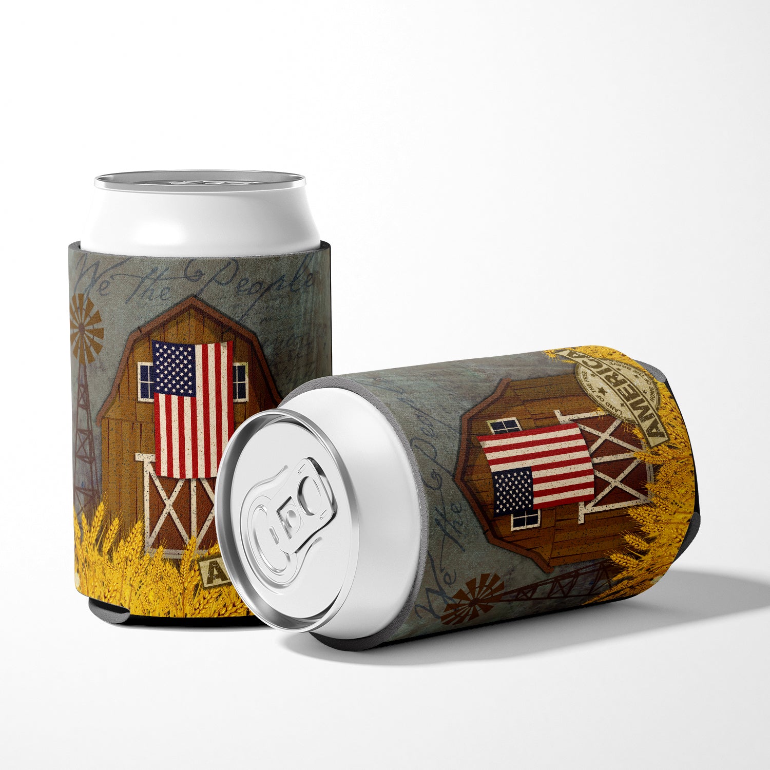 Patriotic Barn Land of America Can or Bottle Hugger VHA3036CC  the-store.com.