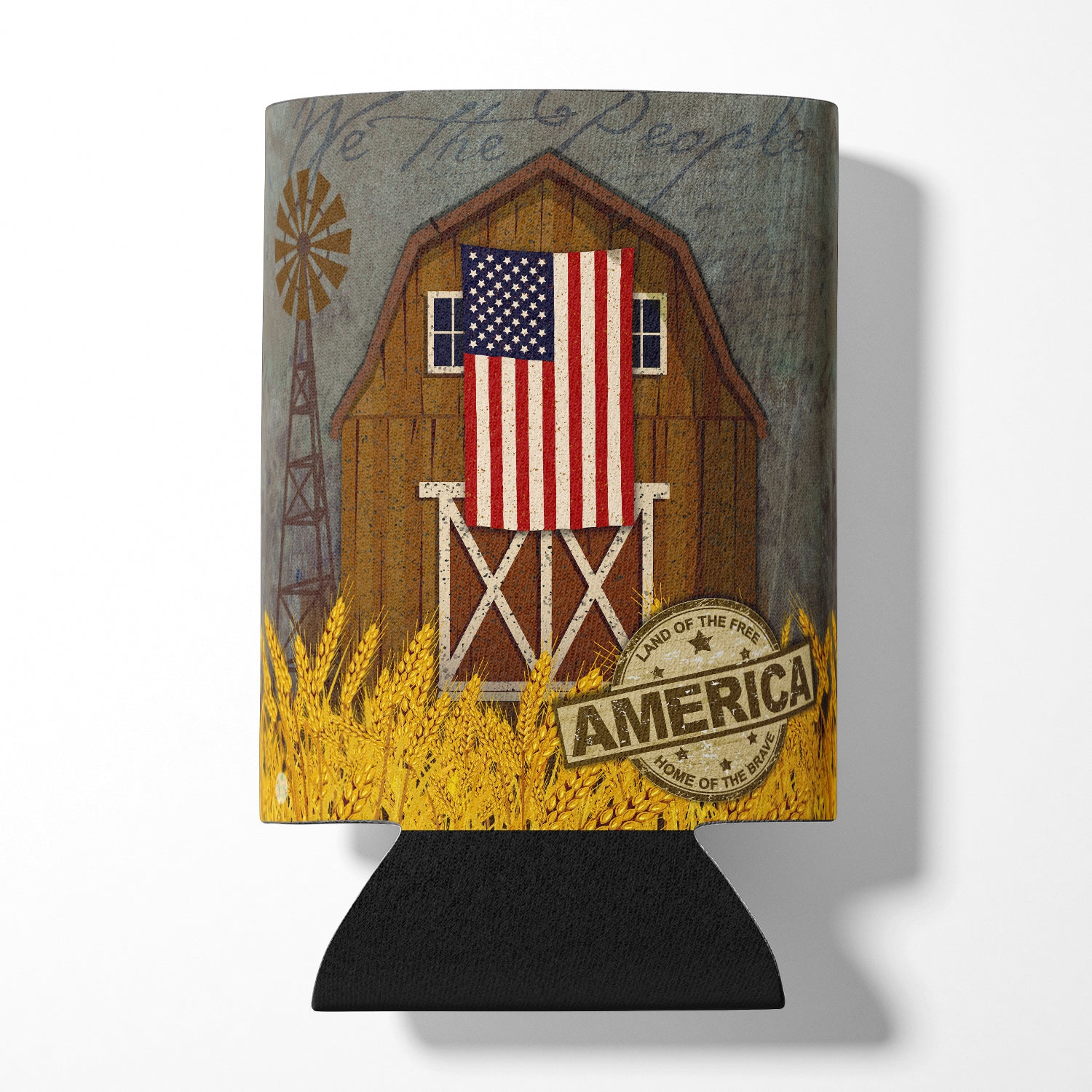 Patriotic Barn Land of America Can or Bottle Hugger VHA3036CC