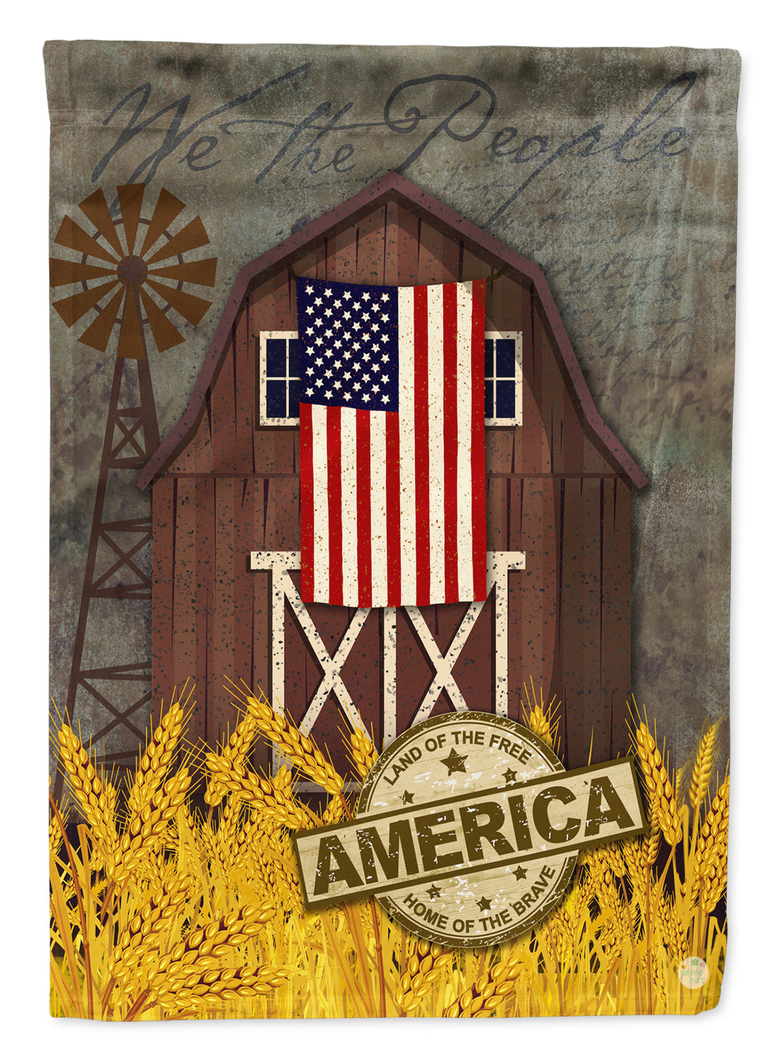 Patriotic Barn Land of America Flag Canvas House Size VHA3036CHF