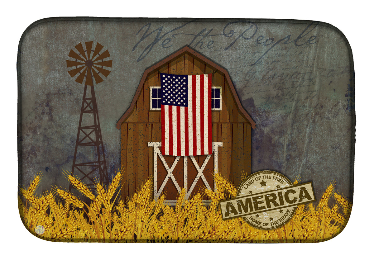 Patriotic Barn Land of America Dish Drying Mat VHA3036DDM