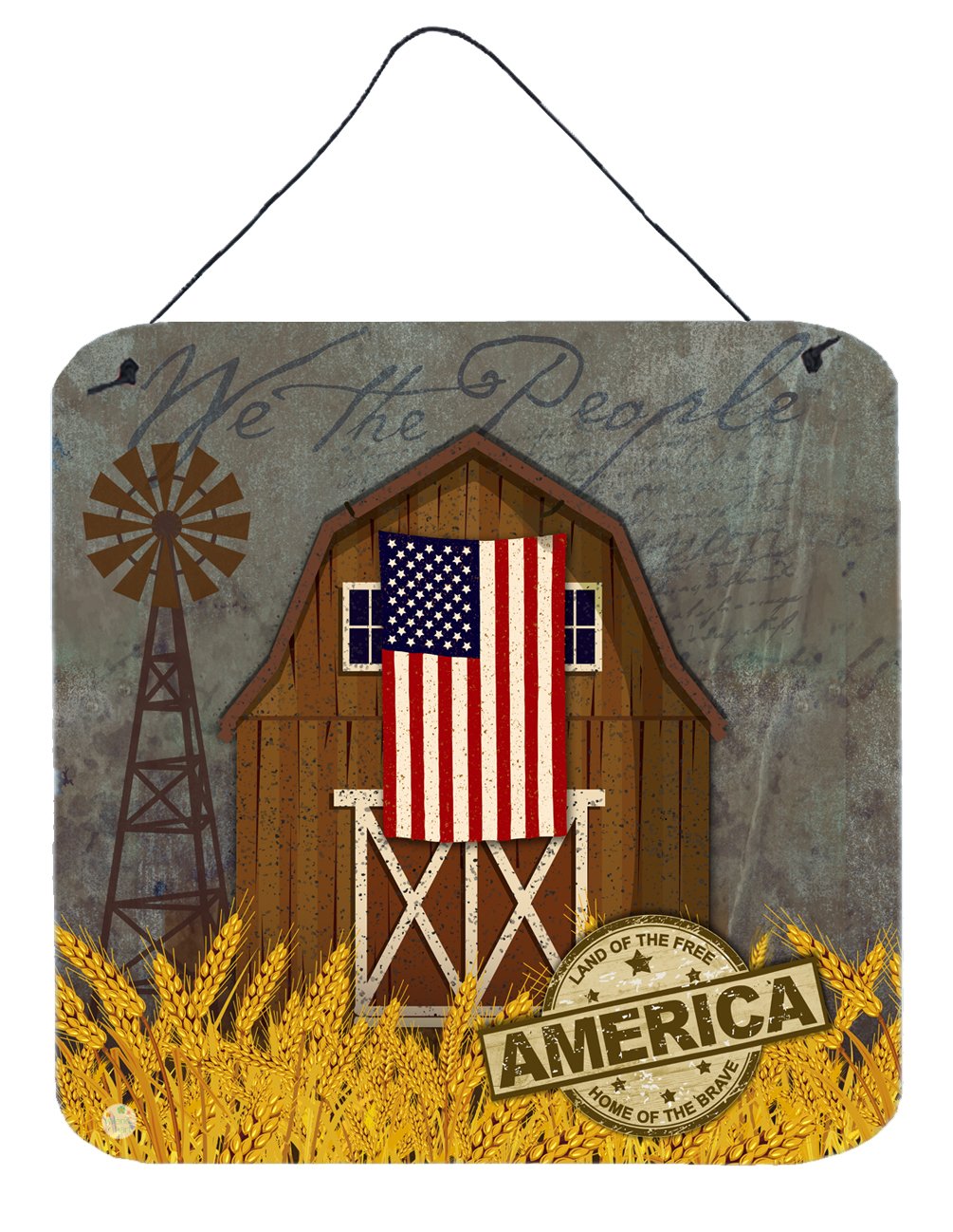 Patriotic Barn Land of America Wall or Door Hanging Prints by Caroline's Treasures