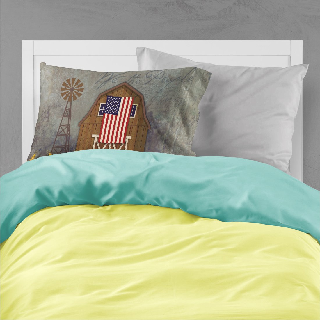 Patriotic Barn Land of America Fabric Standard Pillowcase VHA3036PILLOWCASE by Caroline's Treasures