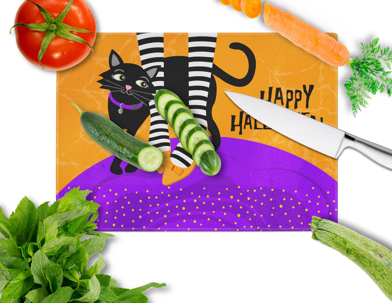 Halloween Witches Feet Glass Cutting Board Large VHA3038LCB by Caroline's Treasures