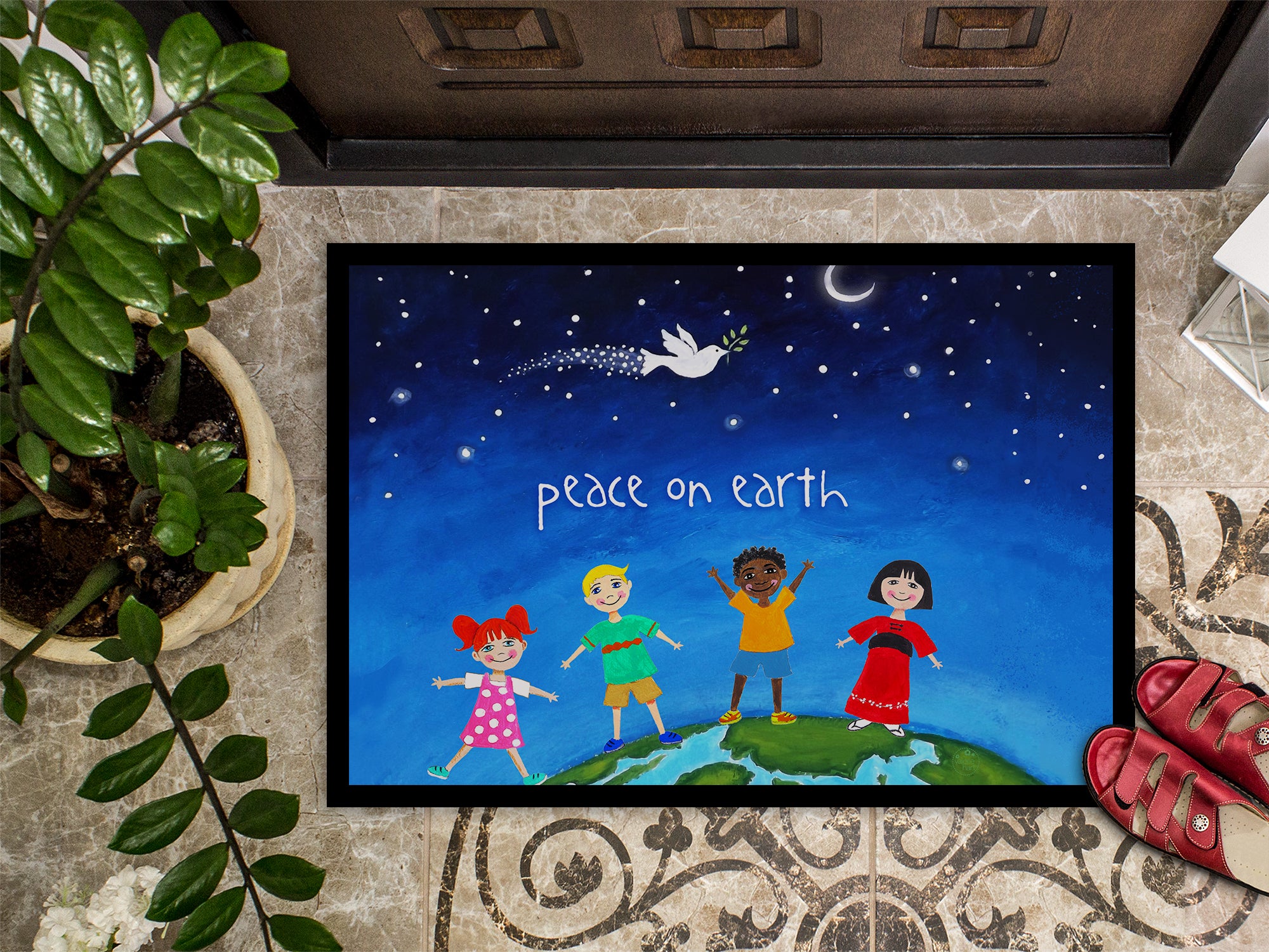 Peace on Earth Indoor or Outdoor Mat 18x27 VHA3039MAT - the-store.com