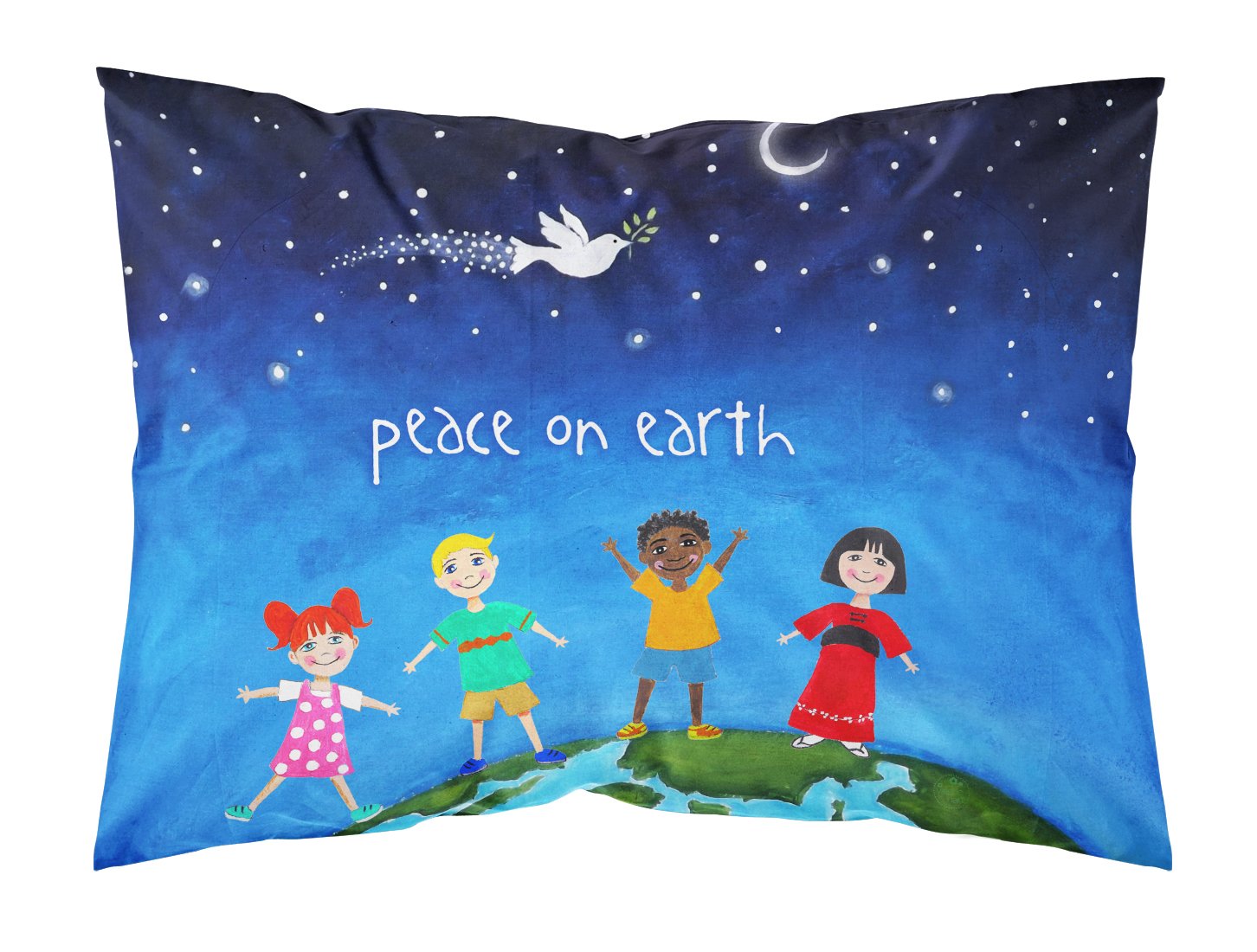 Peace on Earth Fabric Standard Pillowcase VHA3039PILLOWCASE by Caroline's Treasures