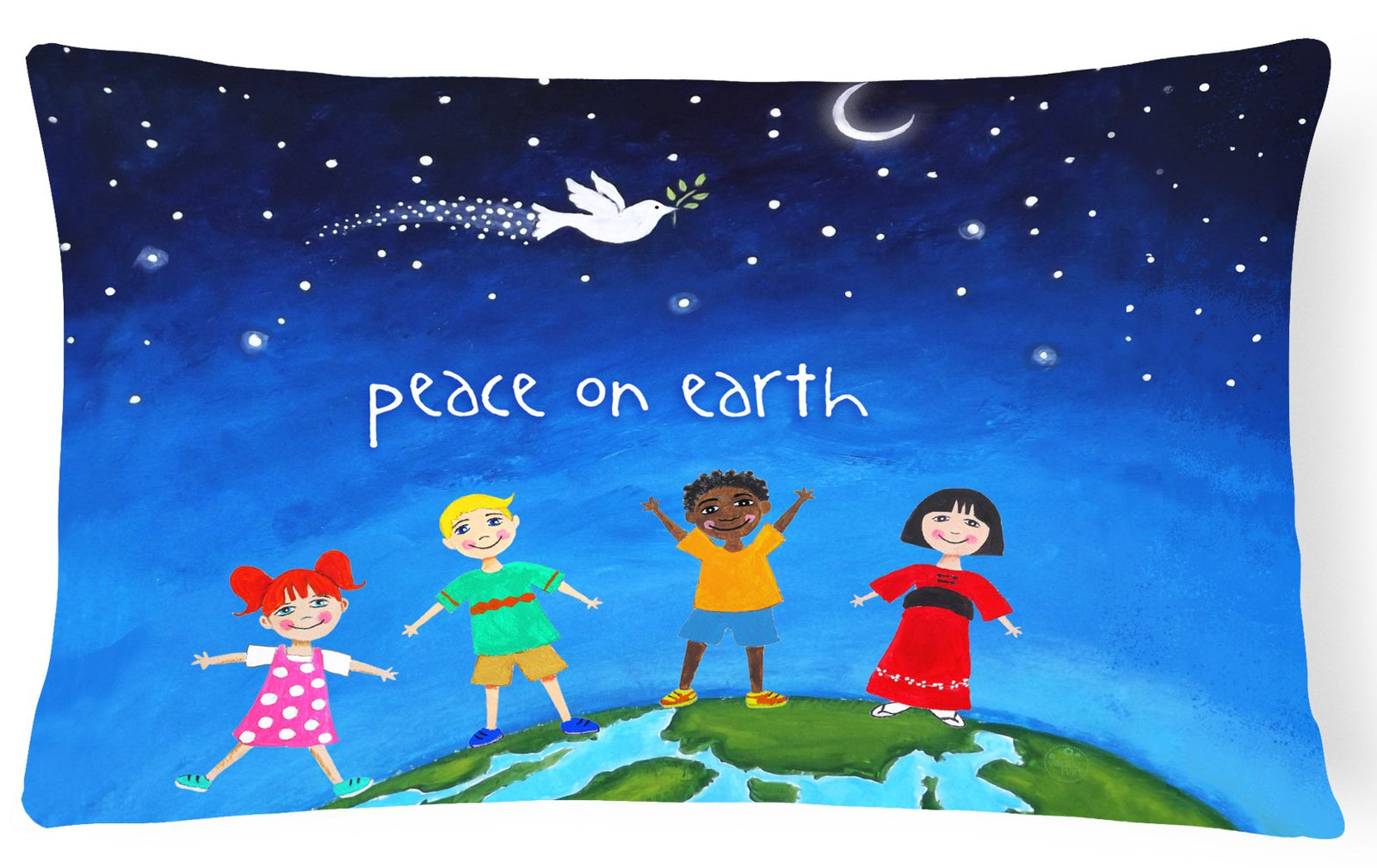 Peace on Earth Canvas Fabric Decorative Pillow VHA3039PW1216 by Caroline's Treasures