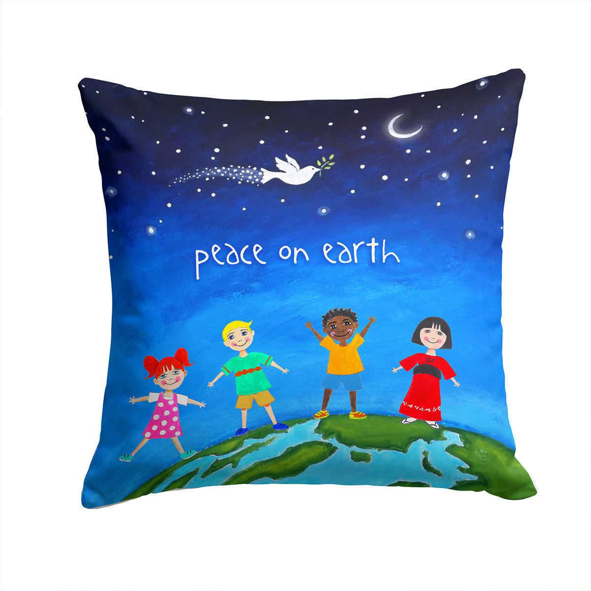 Peace on Earth Fabric Decorative Pillow VHA3039PW1414 - the-store.com