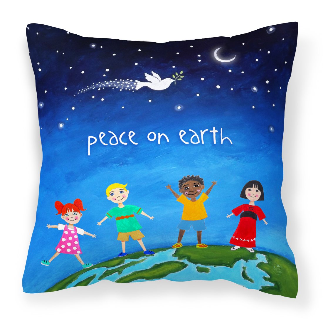 Peace on Earth Fabric Decorative Pillow VHA3039PW1818 by Caroline's Treasures