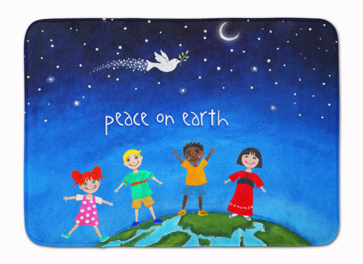 Caroline's Treasures Peace on Earth Machine Washable Memory Foam Mat