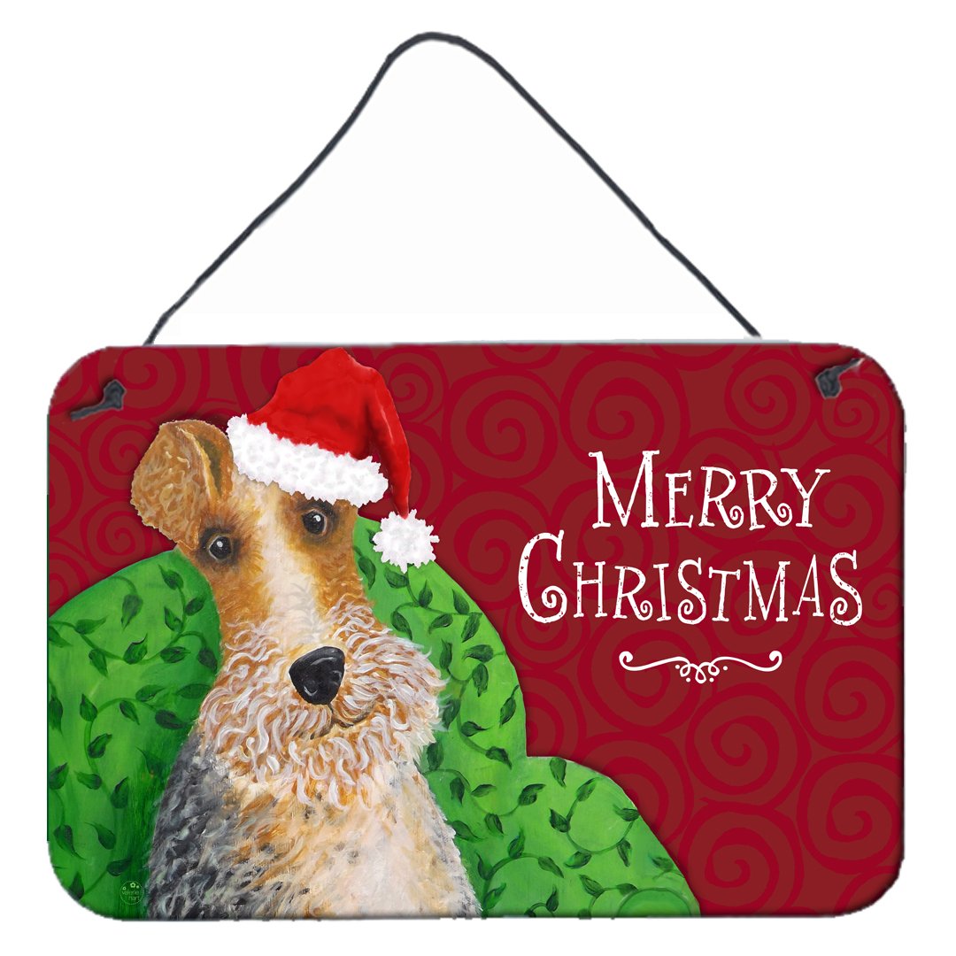 Wire Fox Terrier Christmas Wall or Door Hanging Prints VHA3040DS812 by Caroline&#39;s Treasures