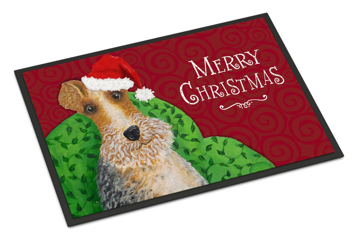 Wire Fox Terrier Christmas Indoor or Outdoor Mat 24x36 VHA3040JMAT by Caroline&#39;s Treasures