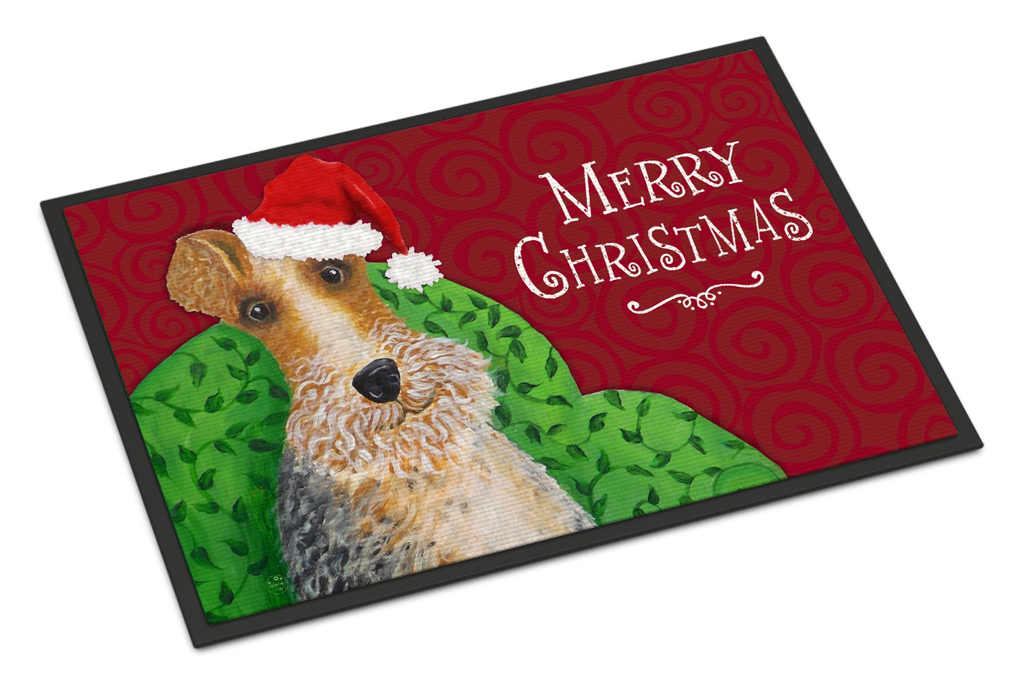 Wire Fox Terrier Christmas Indoor or Outdoor Mat 24x36 VHA3040JMAT by Caroline's Treasures
