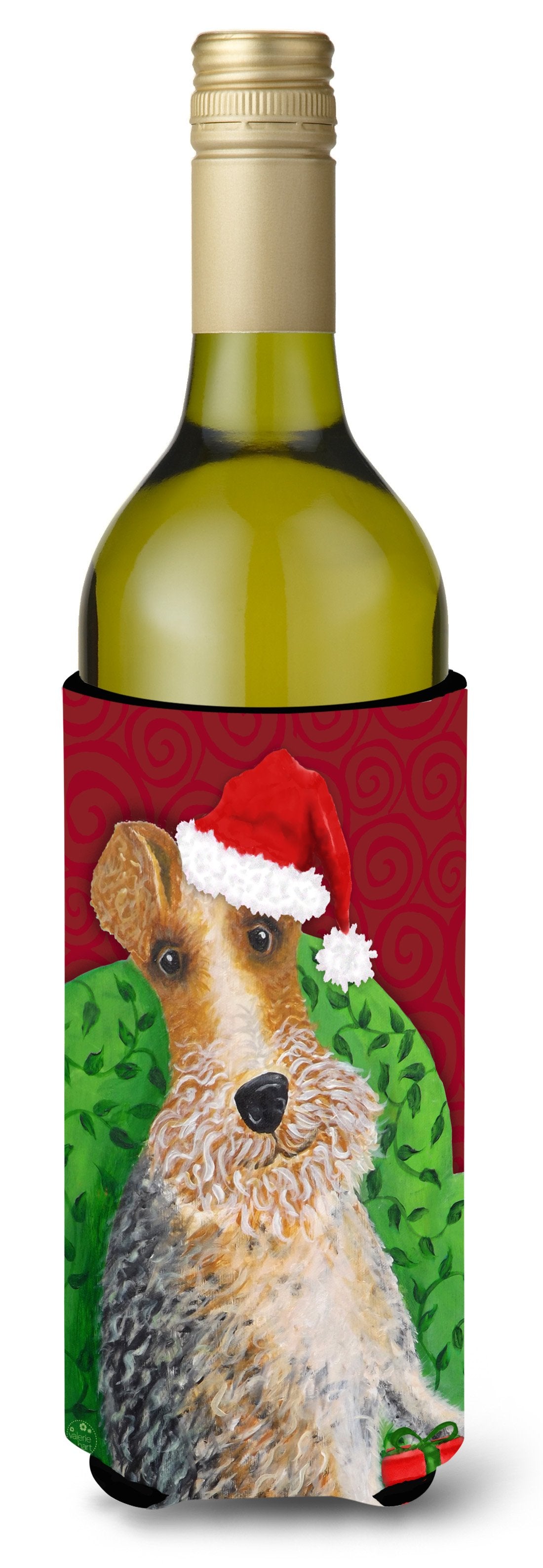Wire Fox Terrier Christmas Wine Bottle Beverage Insulator Hugger VHA3040LITERK by Caroline&#39;s Treasures