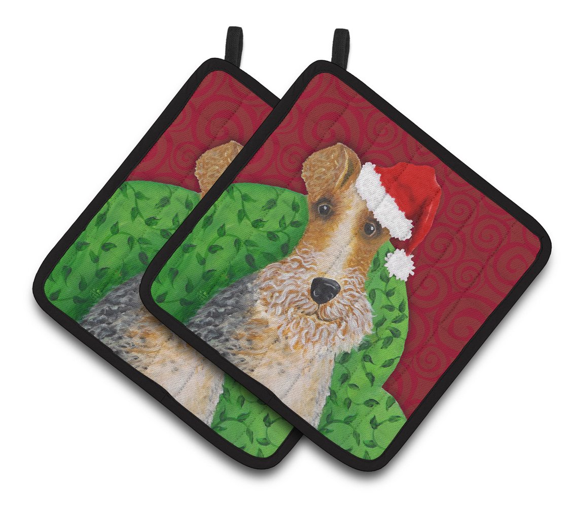 Wire Fox Terrier Christmas Pair of Pot Holders VHA3040PTHD by Caroline&#39;s Treasures