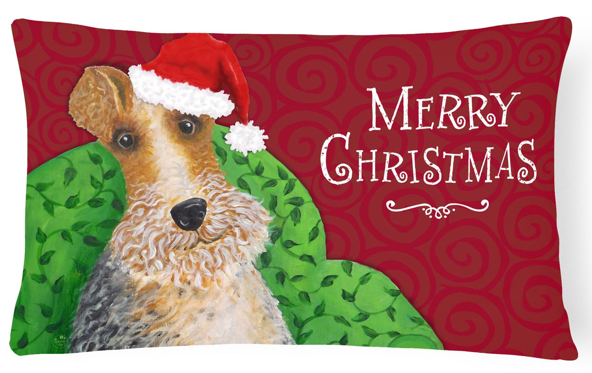 Wire Fox Terrier Christmas Canvas Fabric Decorative Pillow VHA3040PW1216 by Caroline&#39;s Treasures