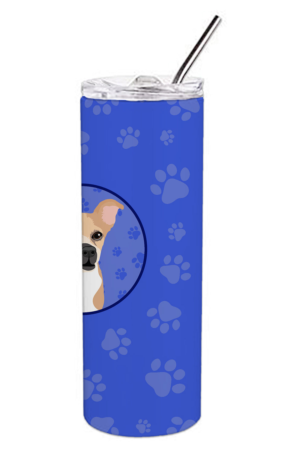 Chihuahua Gold and White  Stainless Steel 20 oz Skinny Tumbler - the-store.com