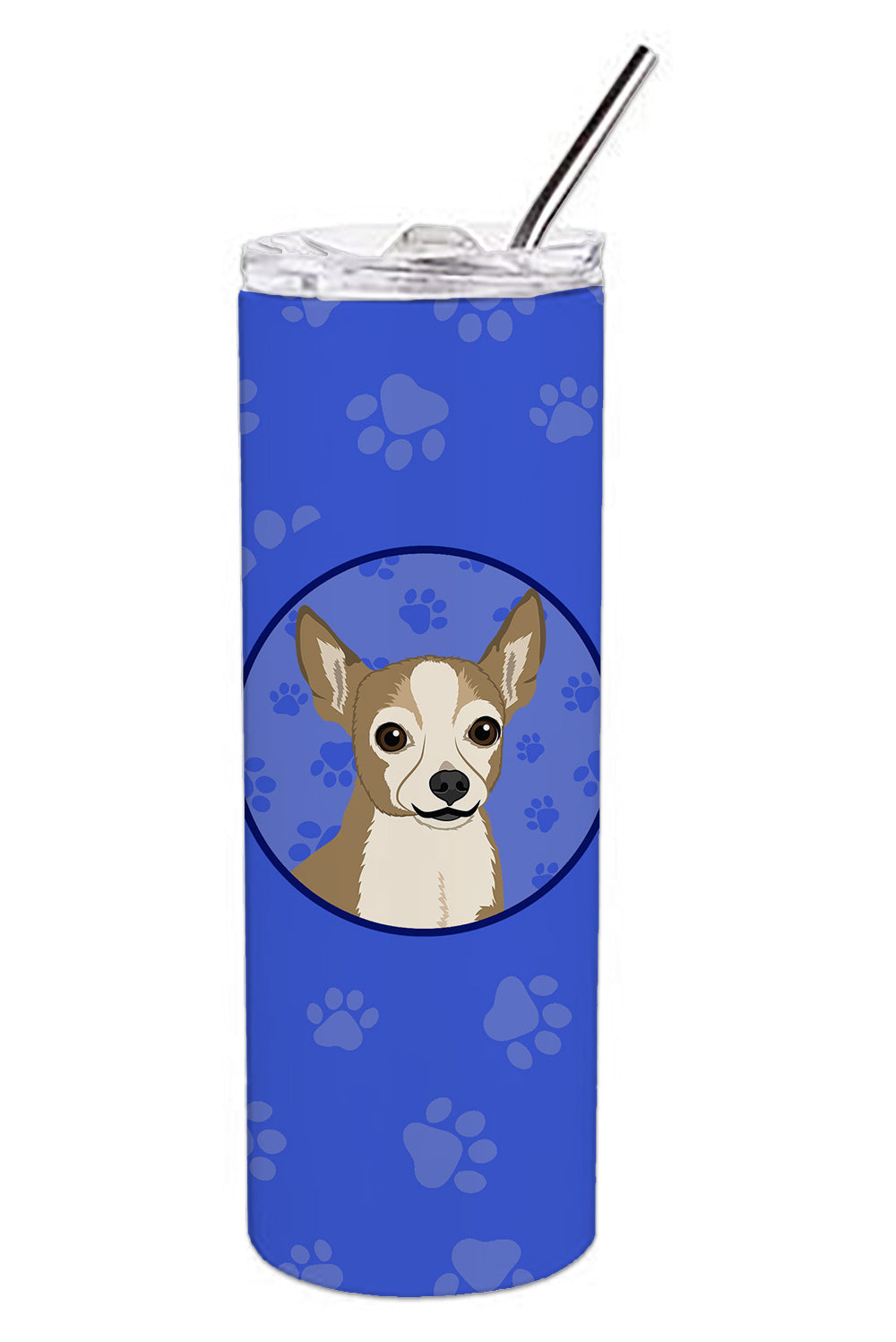 Buy this Chihuahua Silver and Tan  Stainless Steel 20 oz Skinny Tumbler