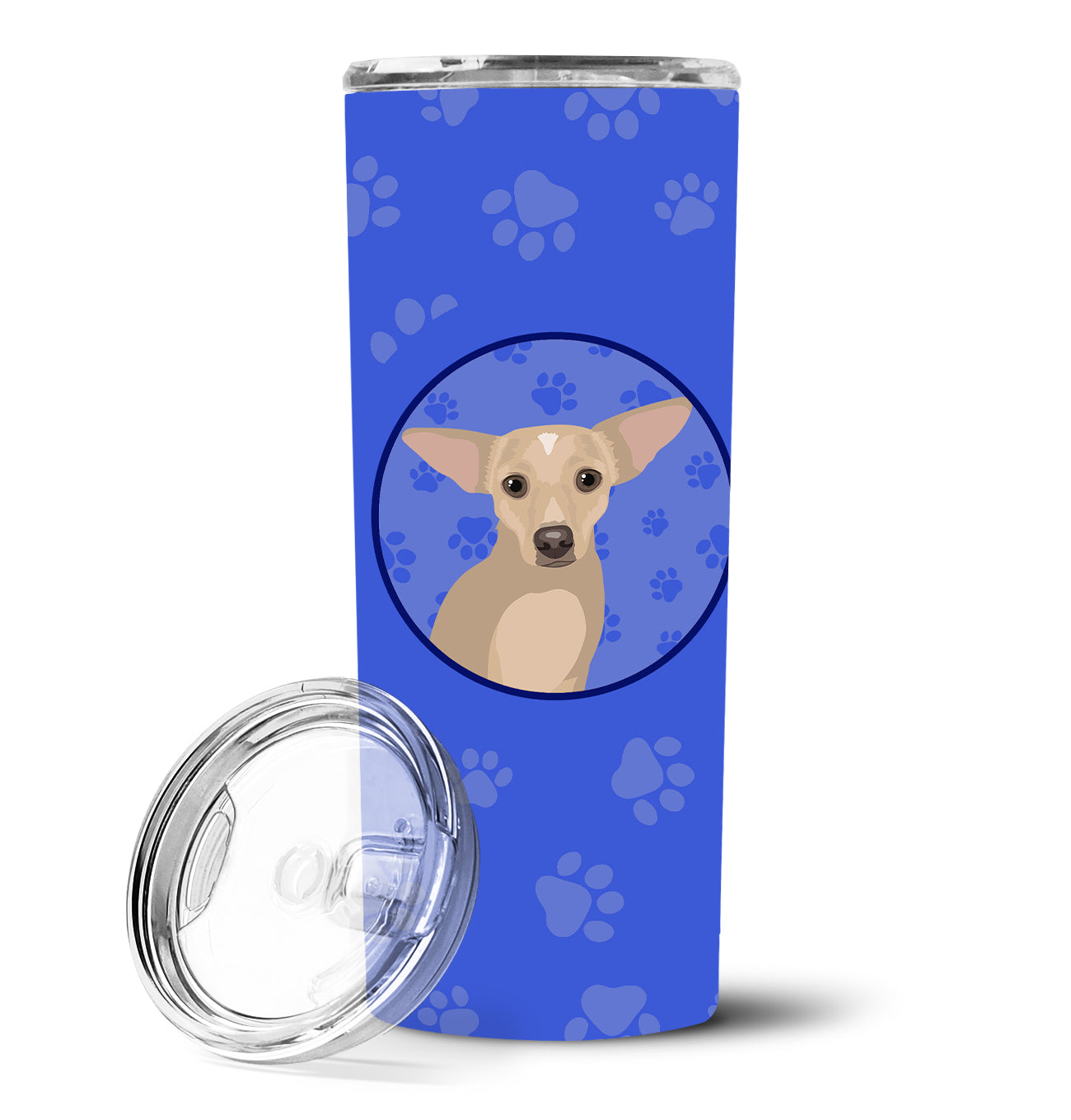 Chihuahua Silver  Stainless Steel 20 oz Skinny Tumbler - the-store.com