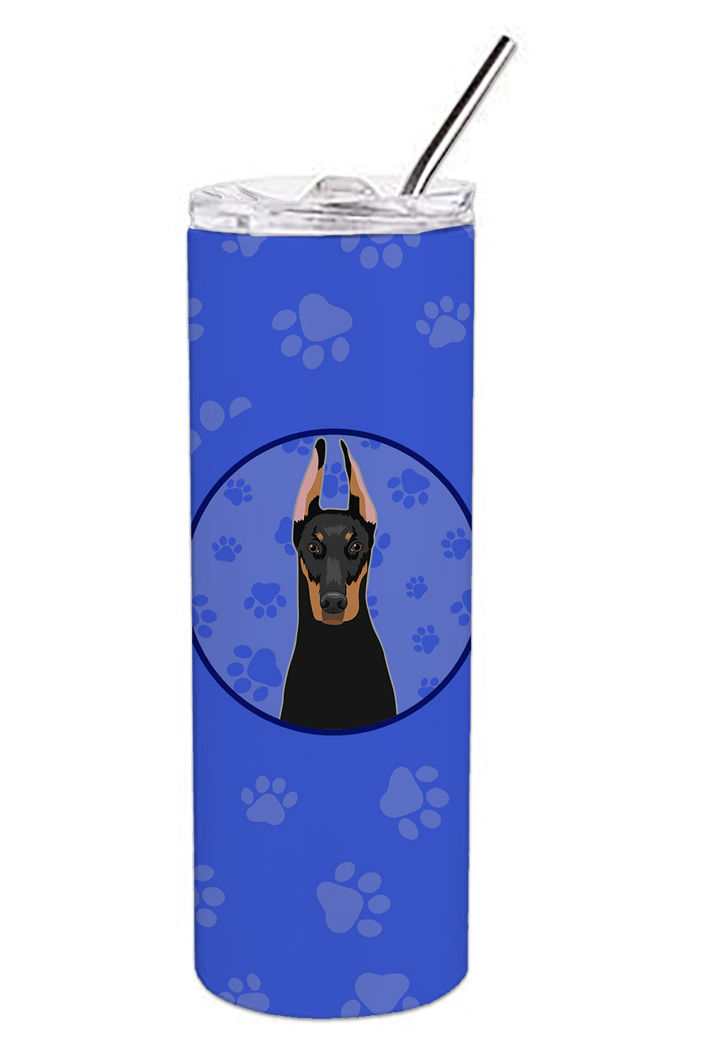 Buy this Doberman Pinscher Black and Rust Cropped Ears  Stainless Steel 20 oz Skinny Tumbler