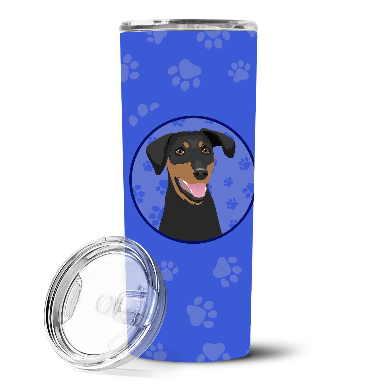 Doberman Pinscher Black and Rust Natural Ears #1  Stainless Steel 20 oz Skinny Tumbler - the-store.com