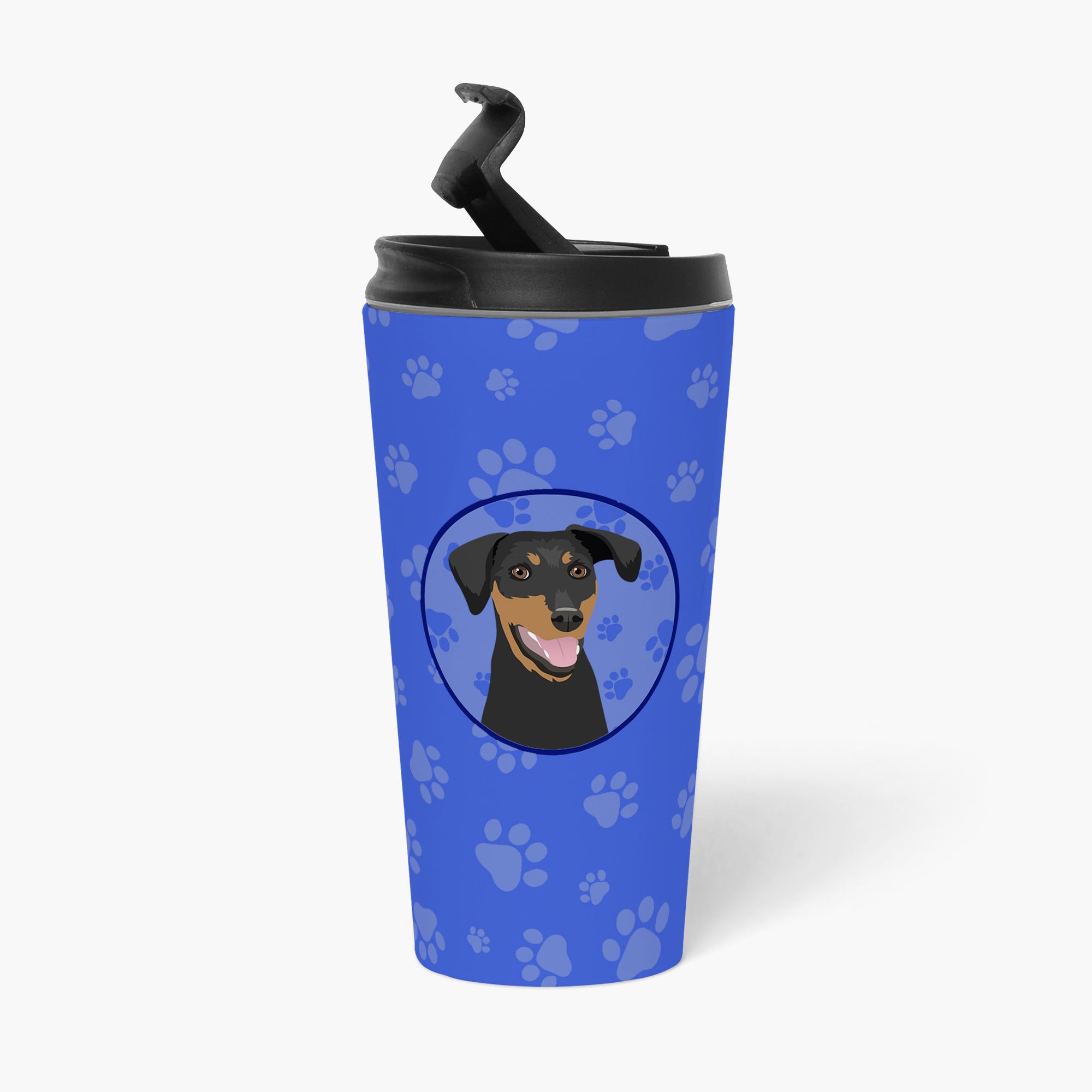 Doberman Pinscher Black and Rust Natural Ears #1  Stainless Steel 16 oz  Tumbler - the-store.com