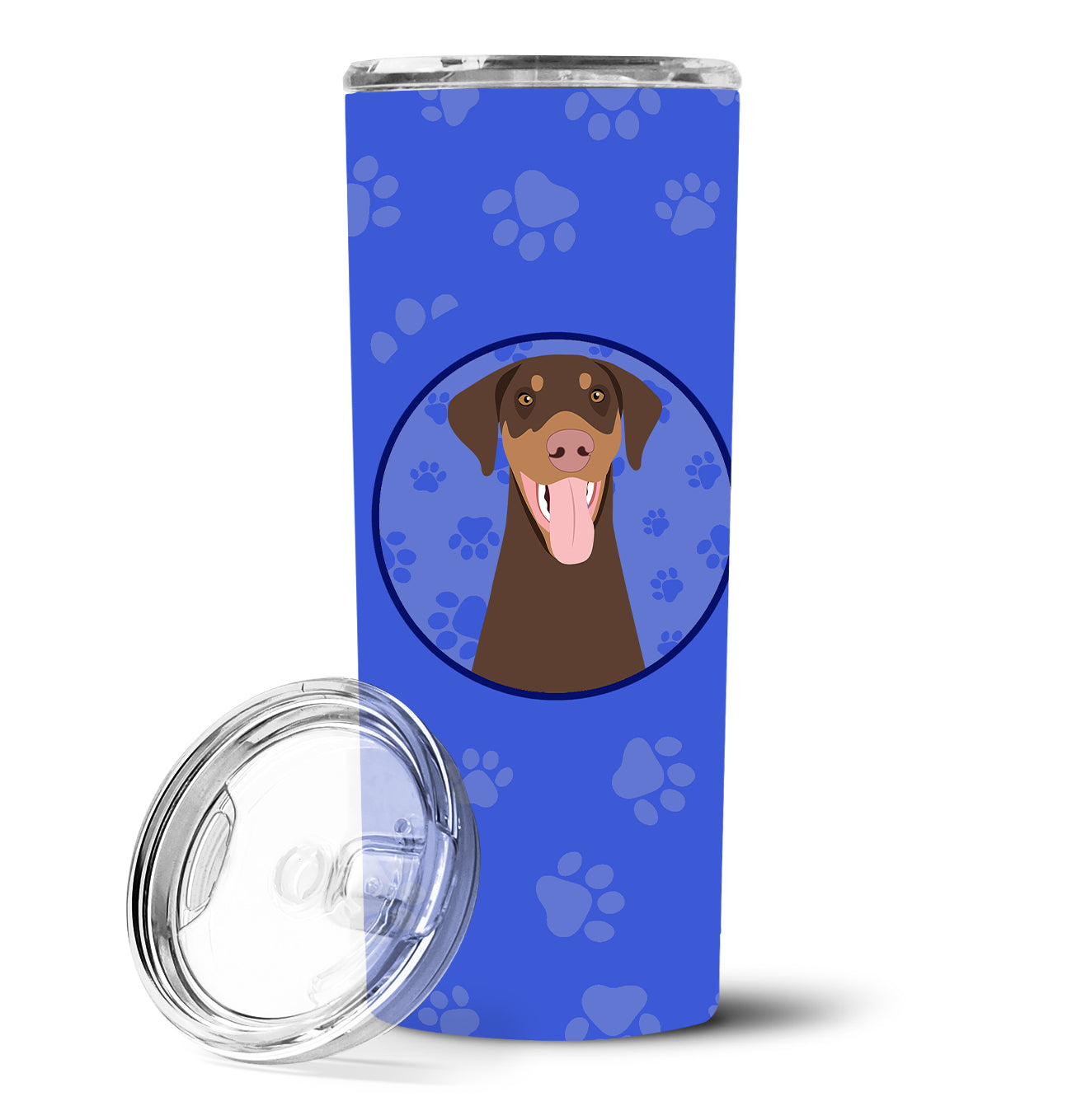 Doberman Pinscher Red and Rust Natural Ears #1  Stainless Steel 20 oz Skinny Tumbler - the-store.com