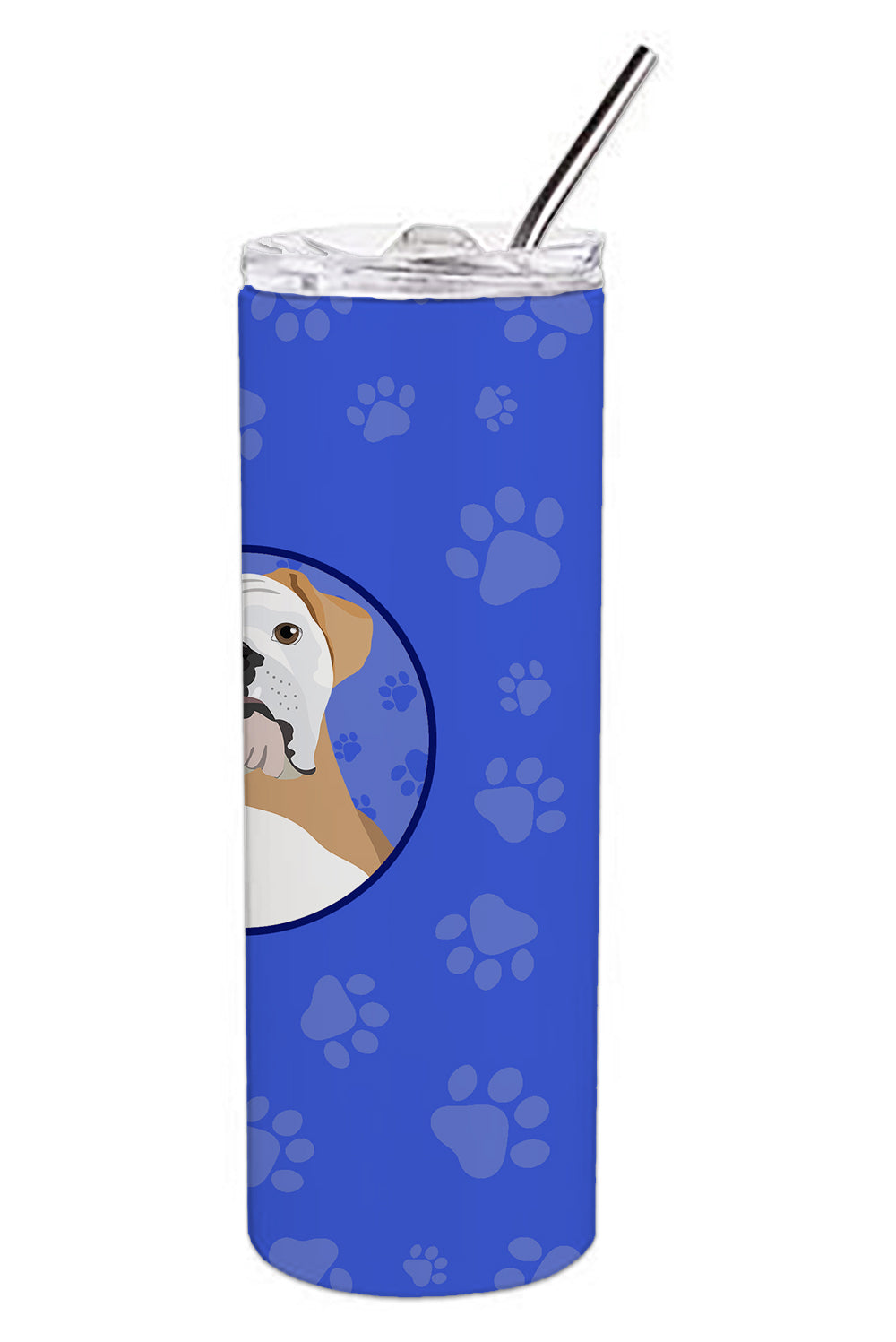 English Bulldog Fawn and White  Stainless Steel 20 oz Skinny Tumbler - the-store.com