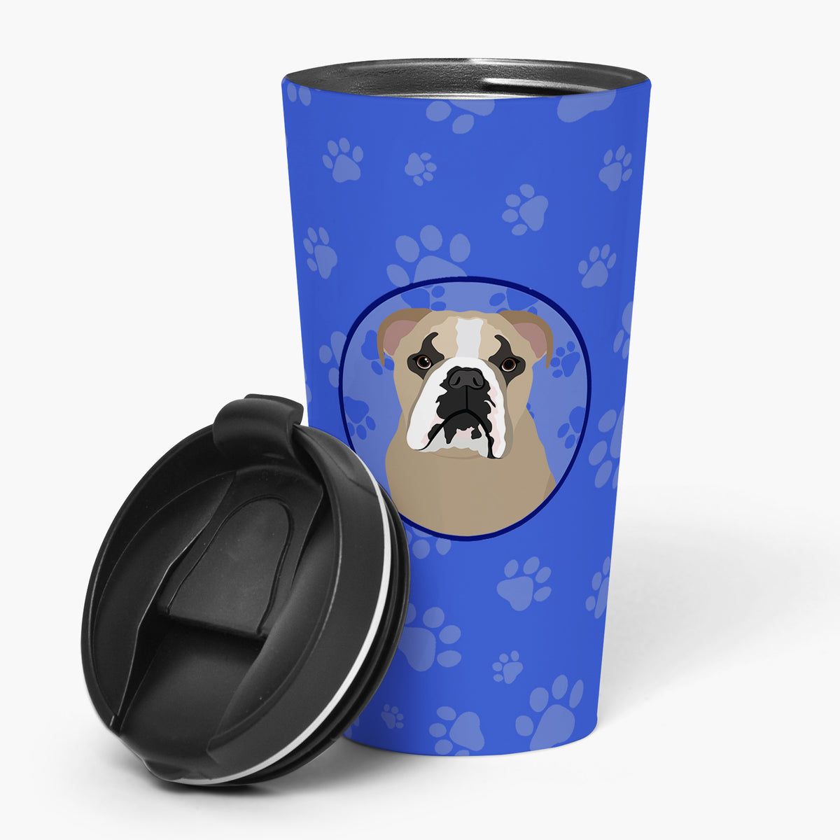 Buy this English Bulldog Lilac Tricolor  Stainless Steel 16 oz  Tumbler