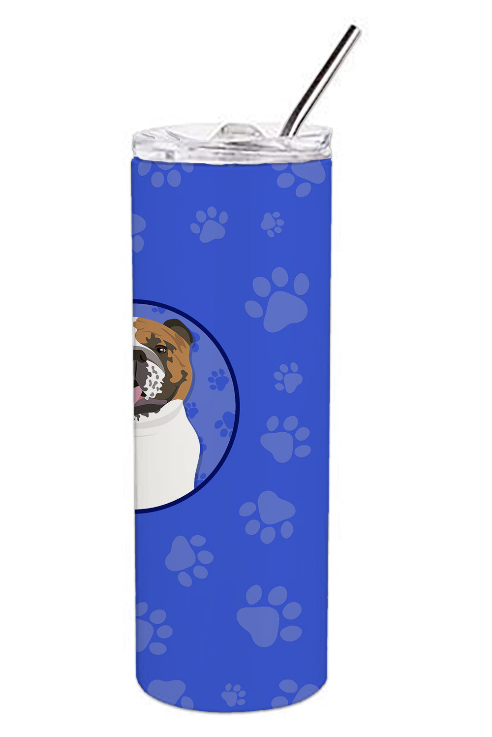 English Bulldog Tricolor #1  Stainless Steel 20 oz Skinny Tumbler - the-store.com
